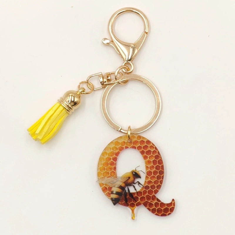 Classic Style Commute Letter Bee Arylic Unisex Bag Pendant Keychain