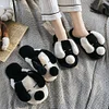 Gioiacombo™ Calde scarpe da casa carine per cani in bianco e nero in peluche