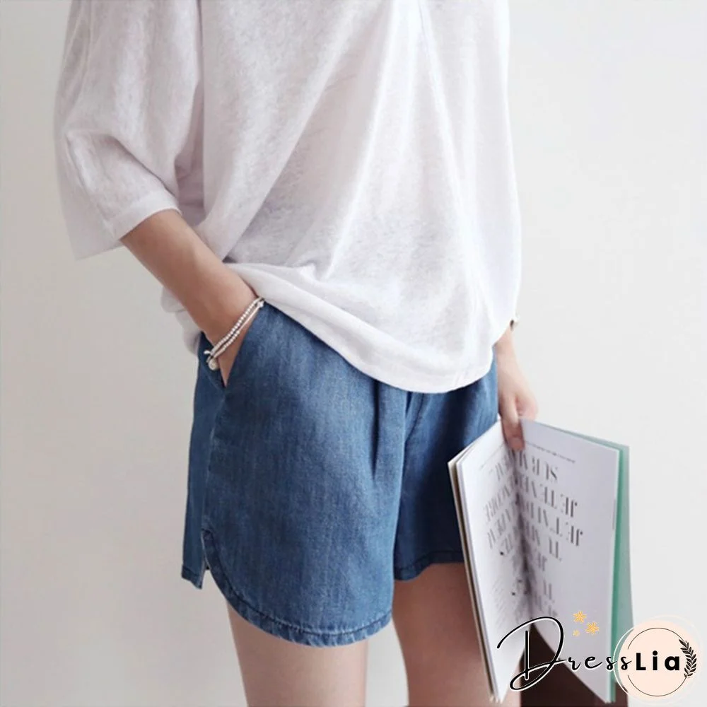Maternity Pregnancy Women Pregnant Summer Denim Shorts Over Bump Pants Casual