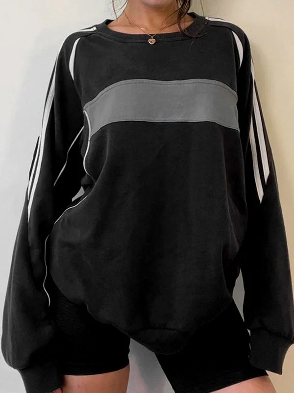 Brownm Sport Contrast Colors Splice Sweatshirt