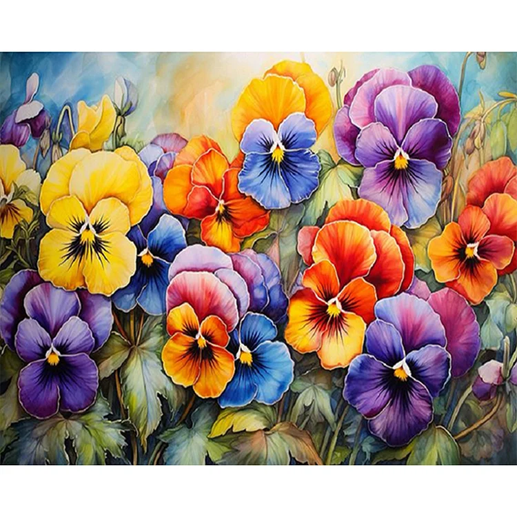 Pansy Flowers Painting | Art of Paint by Numbers