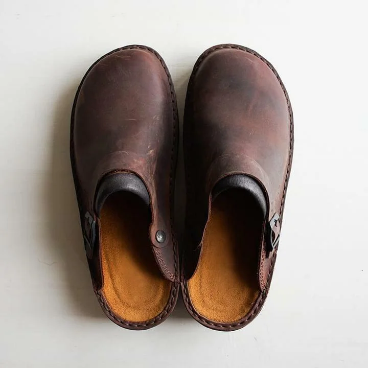  MEN'S SOFT LEATHER SLIPPERS