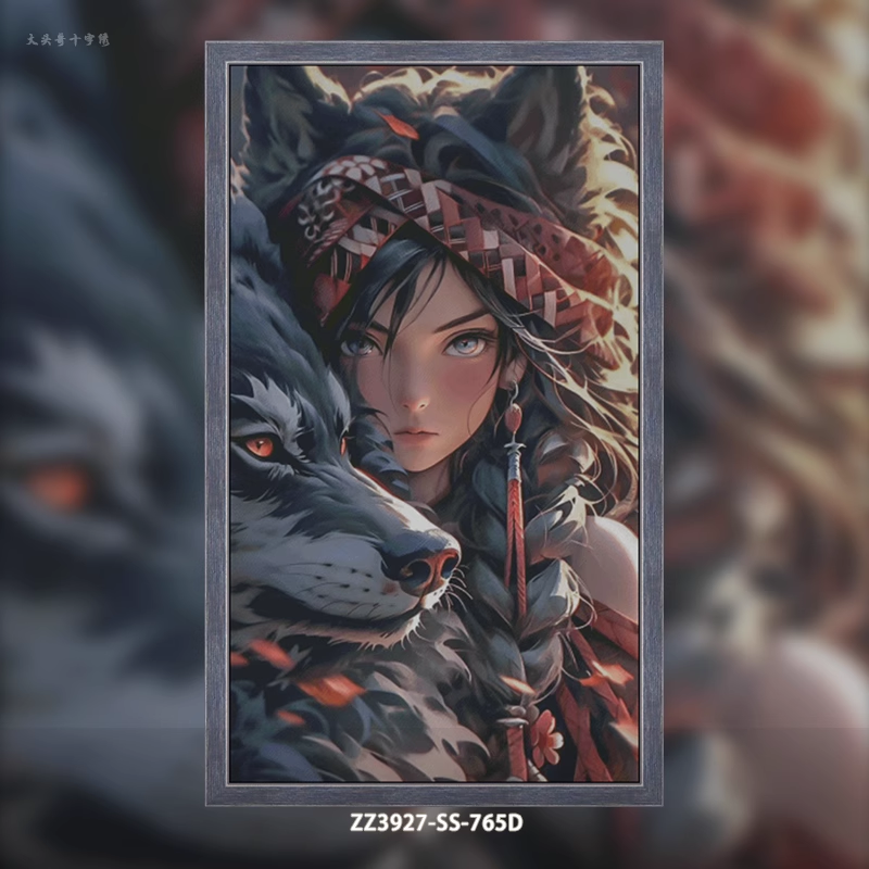 【ZZ3927- Wolf Woman】 Painting Fairy Cross Stitch