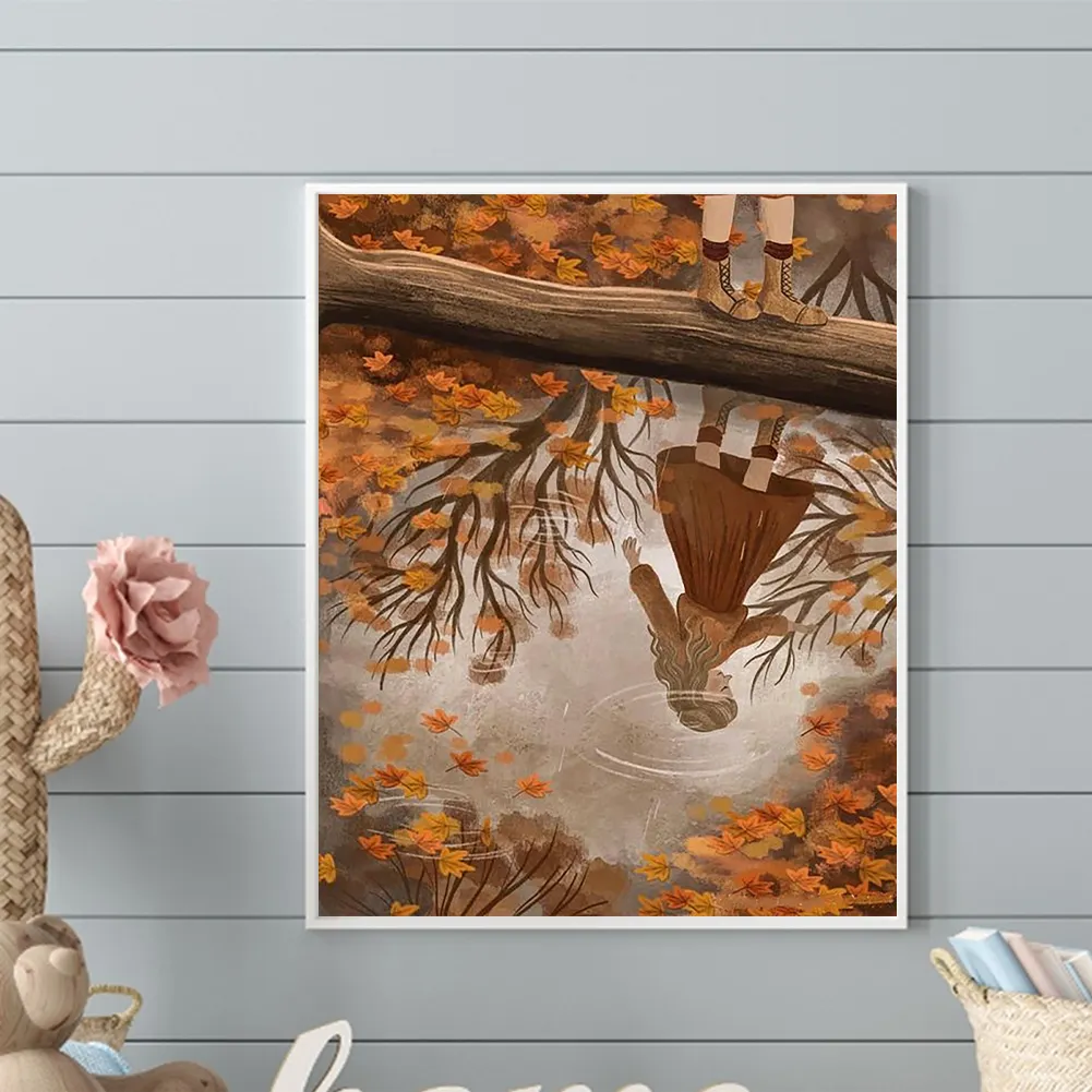 Full Round Diamond Painting 40*50cm - Autumn Atmosphere Girl