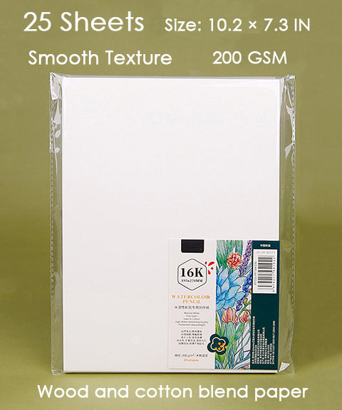 25 Sheets 200 GSM Watercolor-Based Colored Pencil Sketch Paper