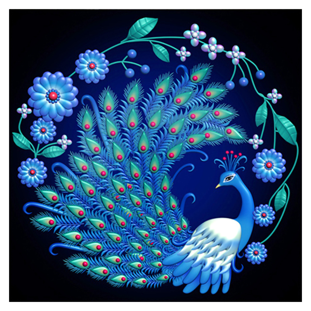 

Peacock - 11CT Stamped Cross Stitch - 40*40CM, 501 Original
