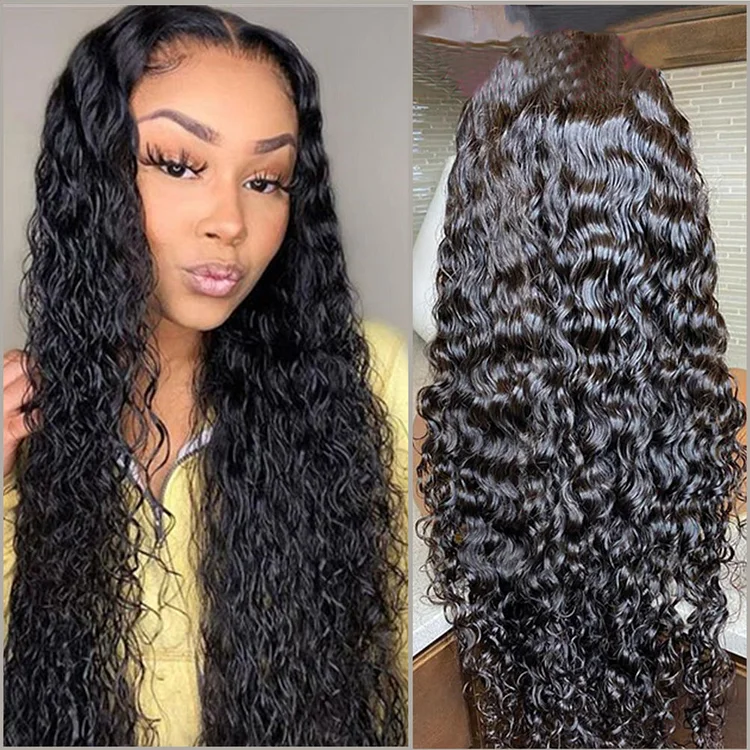 Glueless! Water Wave Pre-Made Machine Made 4x4 Lace Closure Wig