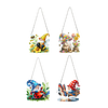 4Pcs Diamond Painting Acrylic Goblin Pendant Single Side Drill Home Garden Decor