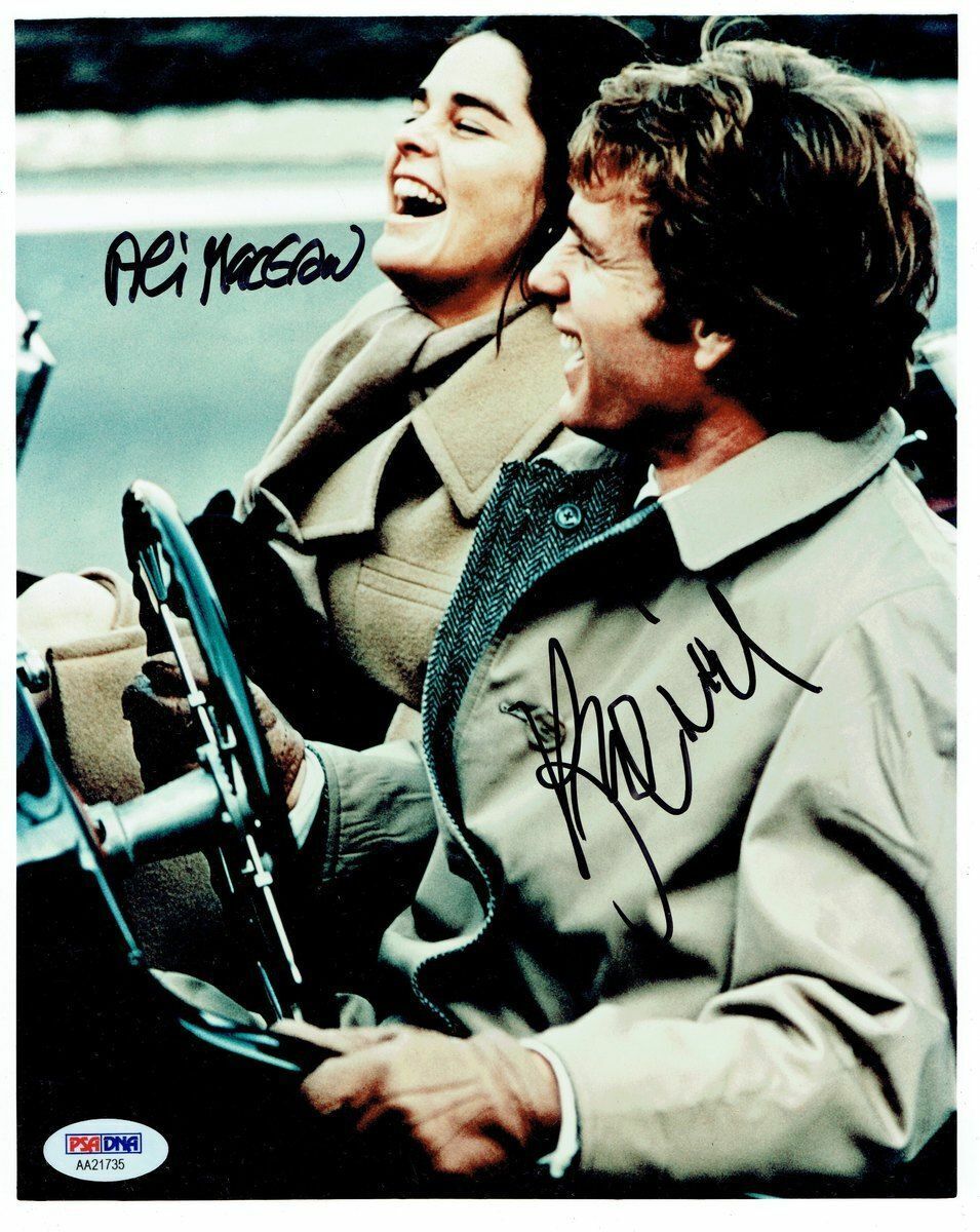 Ali MacGraw & Ryan O'Neal Signed Love Story Auto 8x10 Photo Poster painting PSA/DNA #AA21735