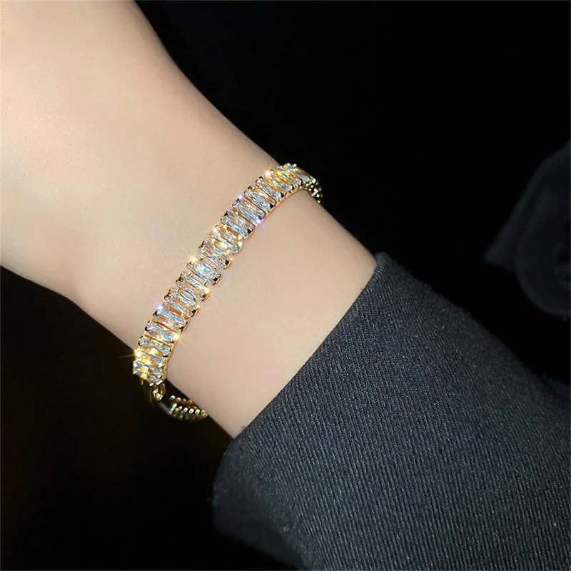 Sparkling Multi-style Zircon Bejeweled Tennis Bracelets