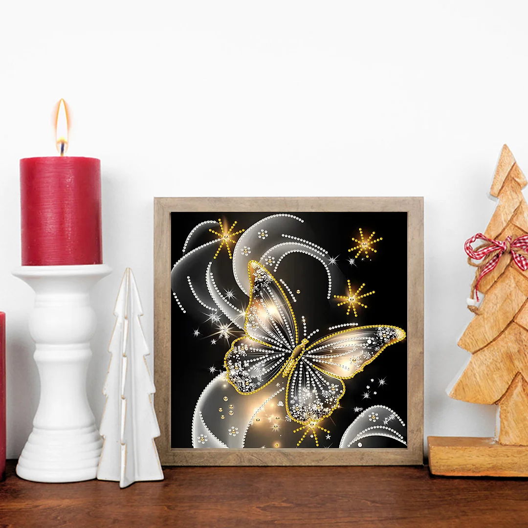 Dreamy Butterfly - Partial Special Shaped Drill Diamond Painting Kits (Canvas|30*30cm)