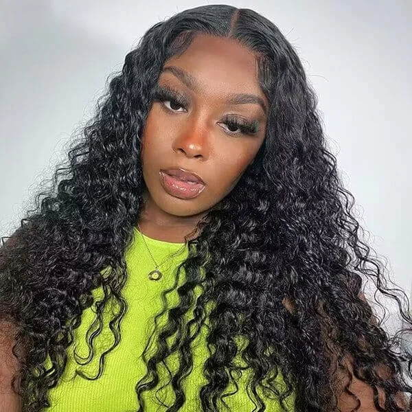 Deep Wave 13x4 Lace Front Human Hair Wig Pre Plucked With Baby Hair