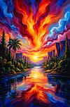 Luxury AB Velvet Diamond Painting Kit - Landscape