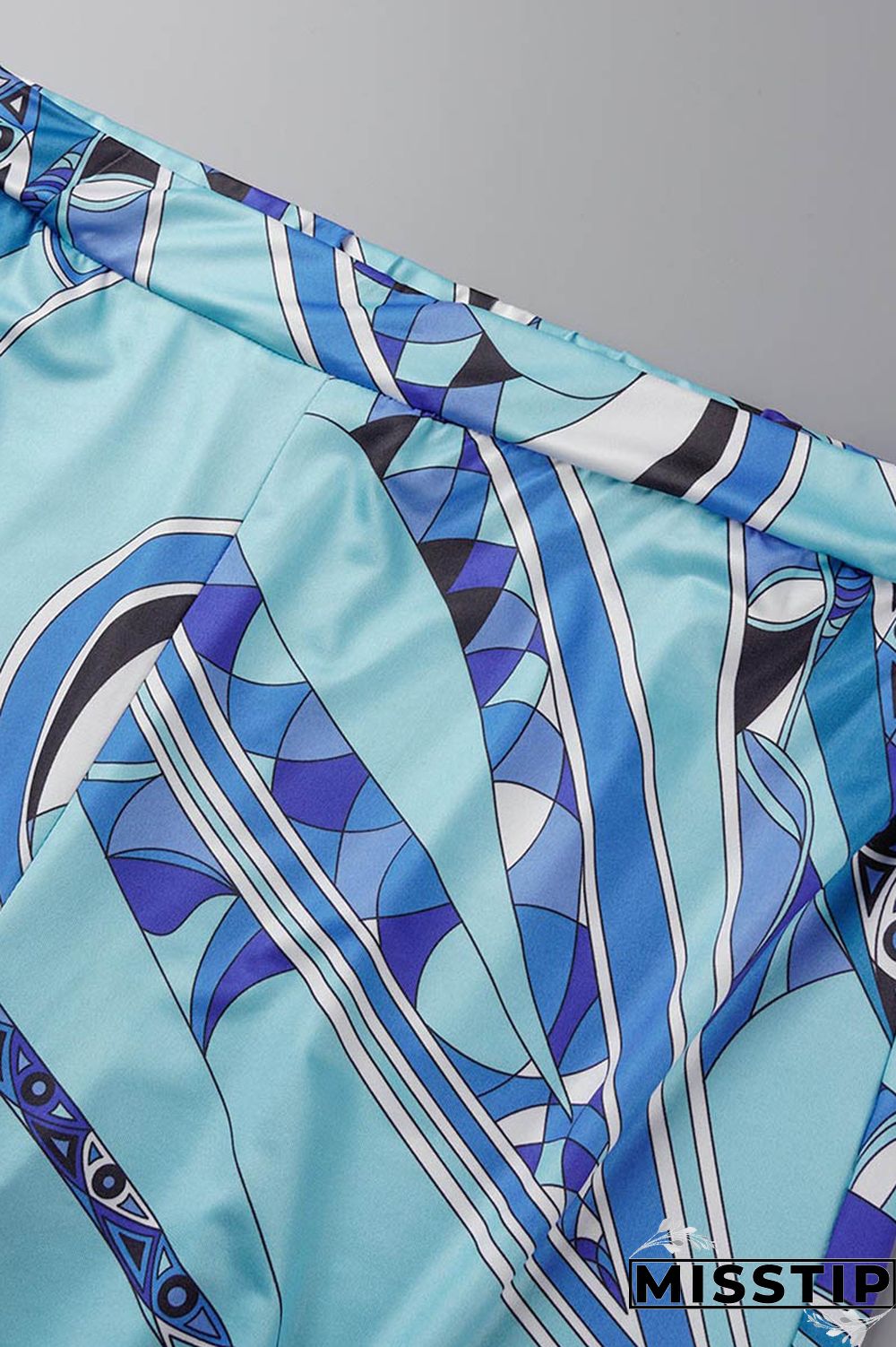 Green Yellow Casual Print Patchwork Off the Shoulder Long Sleeve Two Pieces
