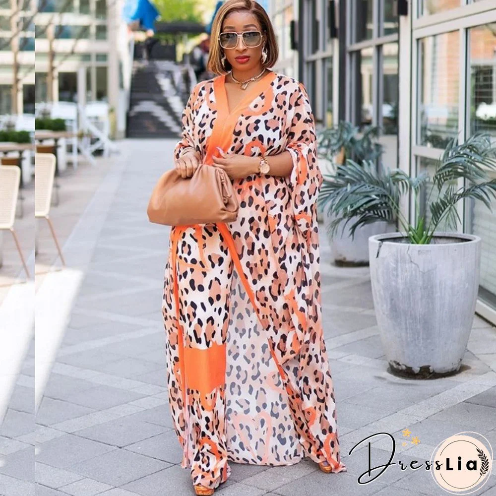 Summer African ClothesFor Women Two Piece Set Dashiki Fashion Long Dress Sets Pants Suits Outfits Party Dresses Plus Size