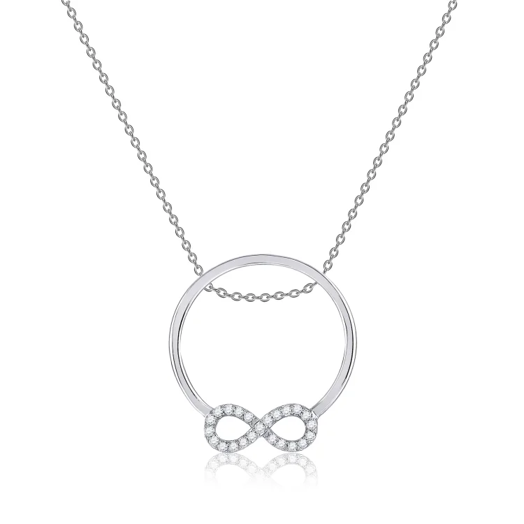 For Daughter - S925 I Love You until Infinity Runs Out Circle infinity Necklace