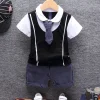Kid Boy Formal Infant Striped 2 Pcs Sets