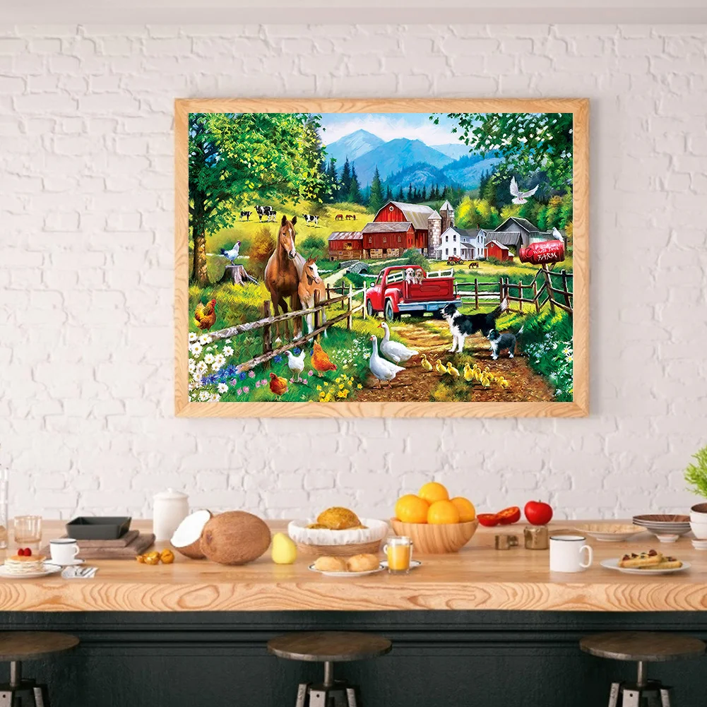 Diamond Painting - Full Round Drill - Truck Farm(40*30cm)