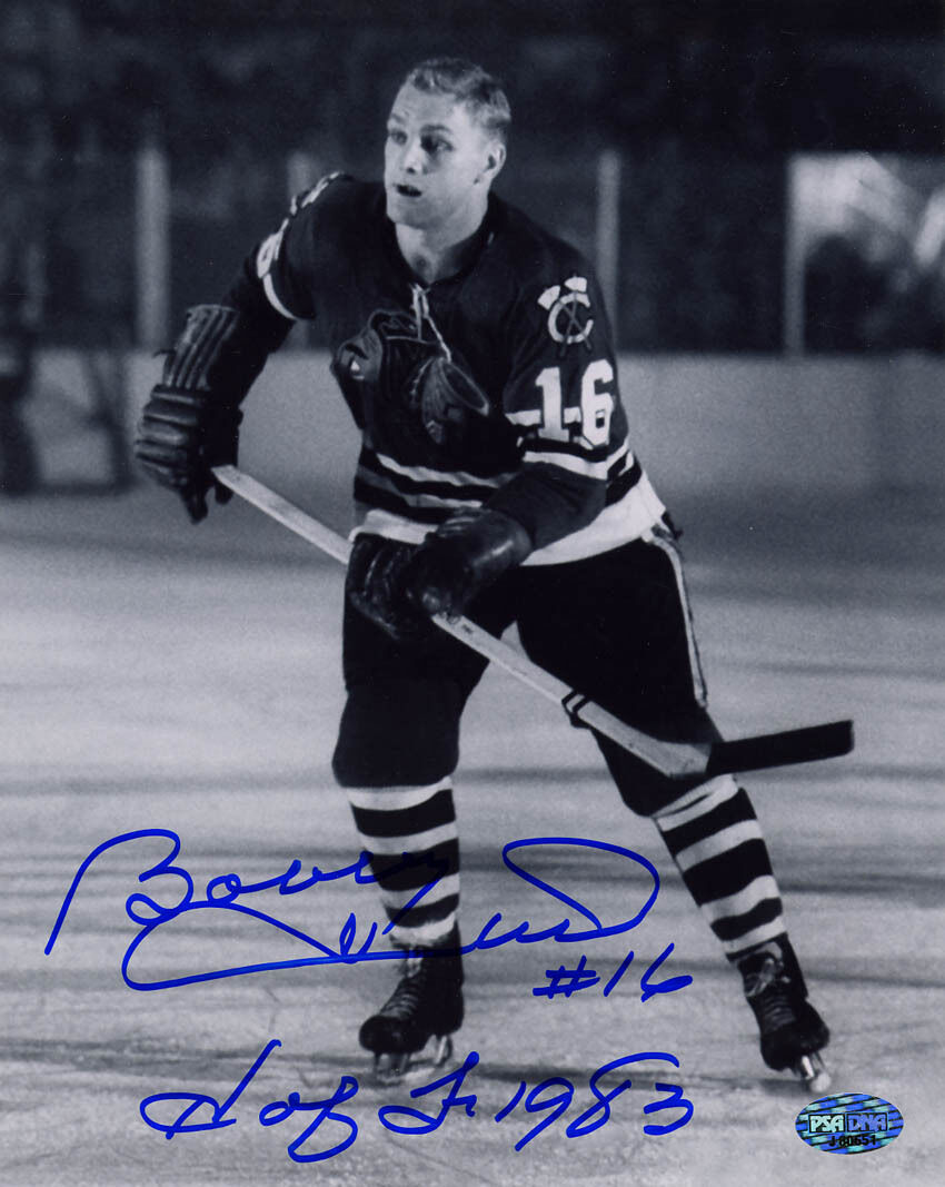 Bobby Hull SIGNED 8x10 Photo Poster painting + HOF 1983 Chicago Blackhawks PSA/DNA AUTOGRAPHED