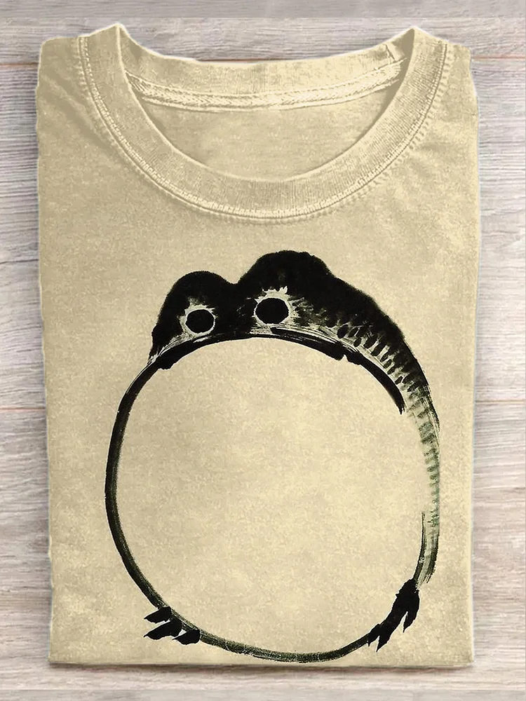 Unisex Frog Art Print Casual Short Sleeve T-Shirt