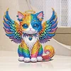 Engelsflügel-Katze aus Acryl (Kopf schütteln) – 5D-Bastelornament zum Selbermachen