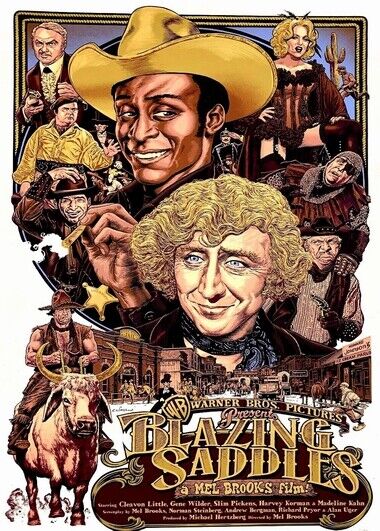 BLAZING SADDLES POSTER - MOVIE PROMO - HIGH GLOSS Photo Poster painting POSTER -  POST!