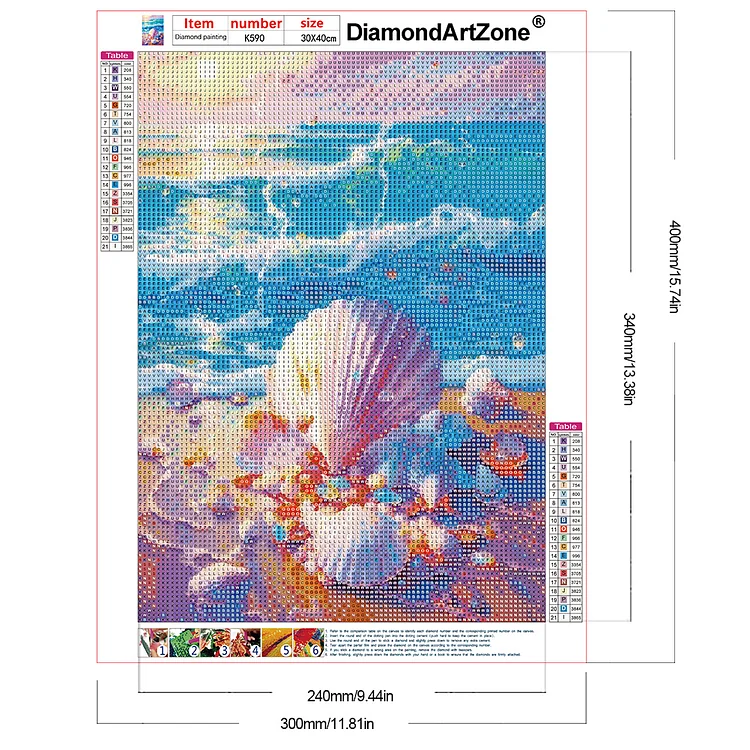 Seashell 5d Diamond Painting Kit Diy Gem Art Adults Kids Full