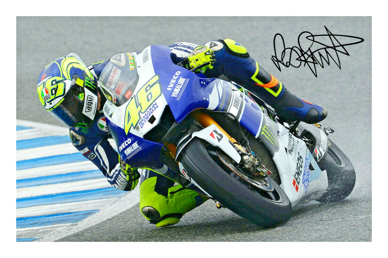 Valentino Rossi Signed A4 Photo Poster painting Print Autograph MotoGP