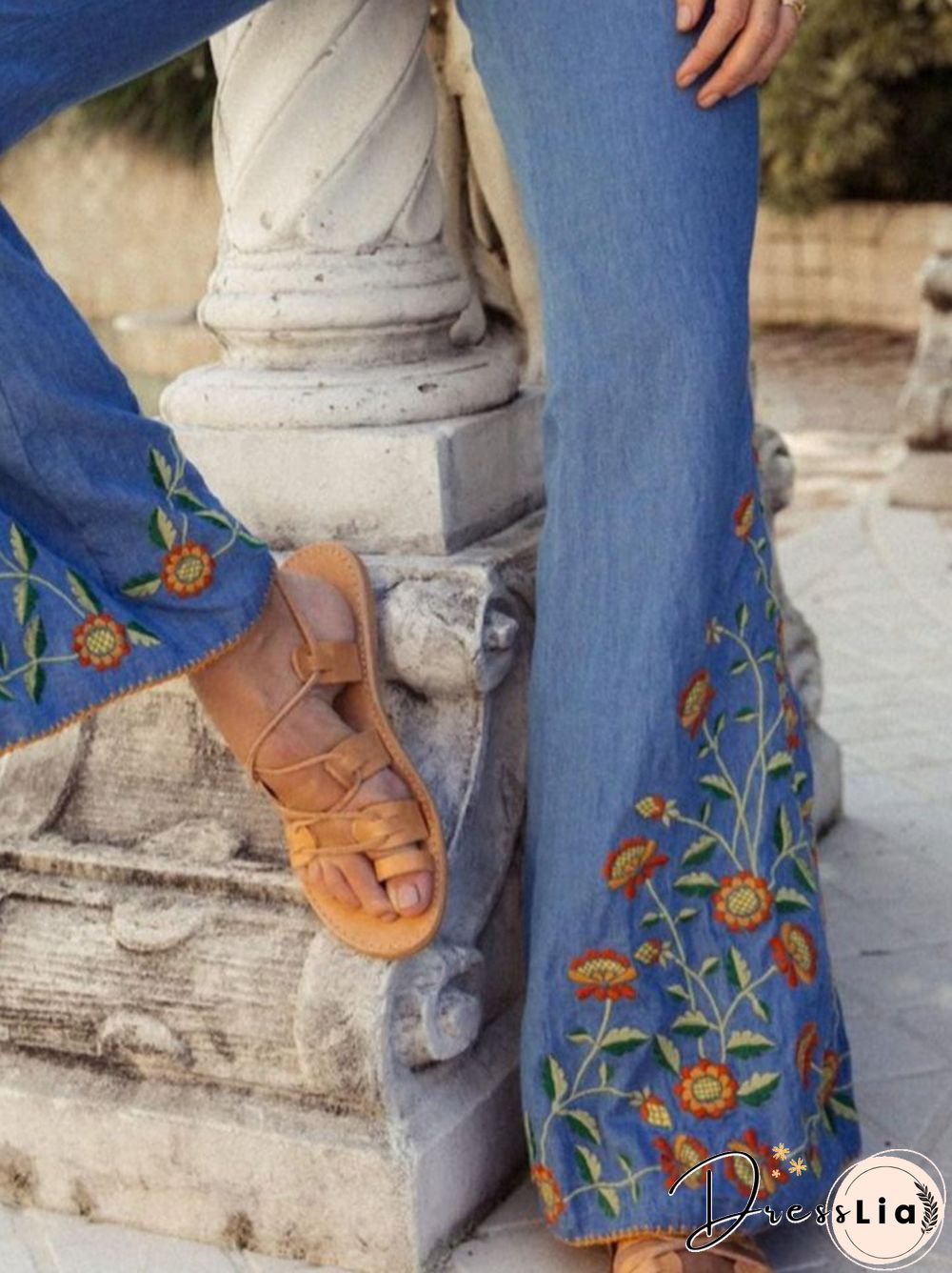 Floral Paneled Vintage Jeans