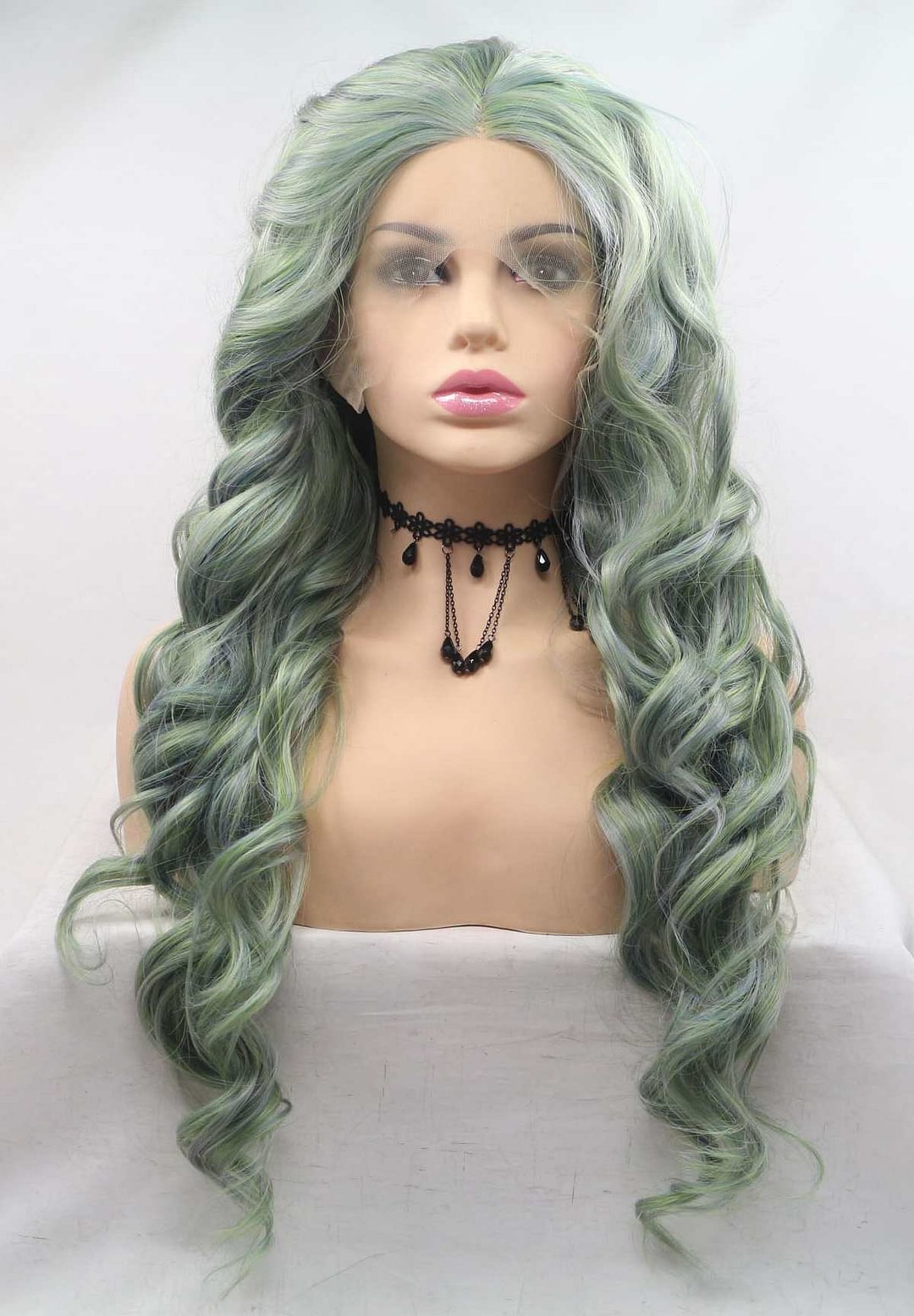 Dark Green Curly KANEKALON Synthetic Wig USW125 US Mall Lifes