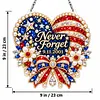 DIY Diamond Painting Acrylic Hanging Ornament, Pearl & Special Shaped Drill Art, Double-Sided Printed Patriotic Home Decor(Never Forget Heart)