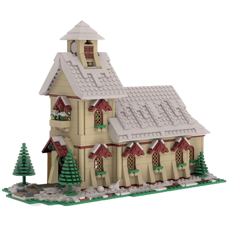 BuildMOC 21318 Medieval Blacksmith Architecture Windmill House Castle Church Hut Model 