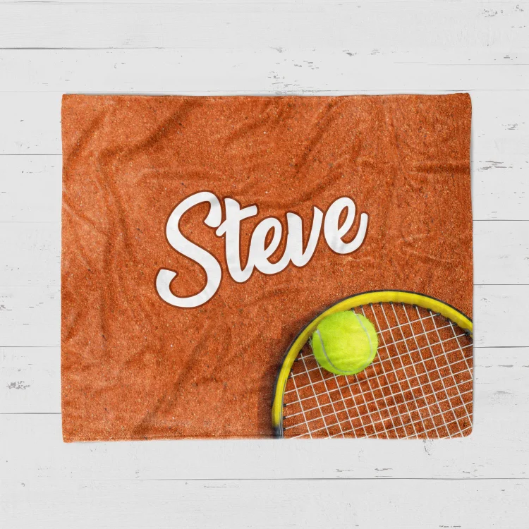 Tennis Personalized Sherpa Blanket, Personalized Tennis Gift, Custom Tennis Blankets | BKKid613