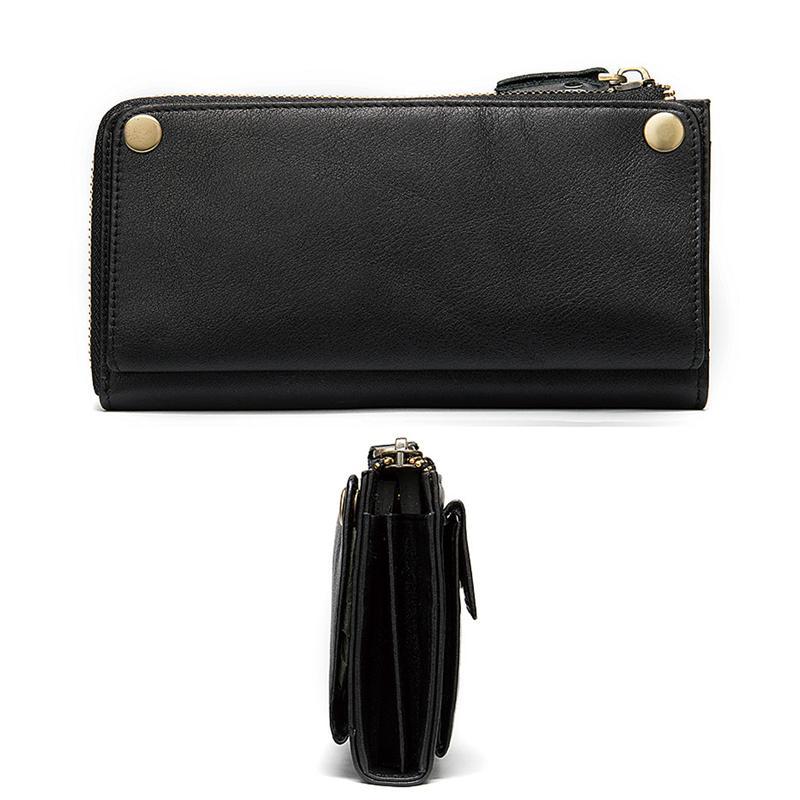 Casual Style Card Slot Currency Pocket Magnetic Closure Soft Leather Wallet