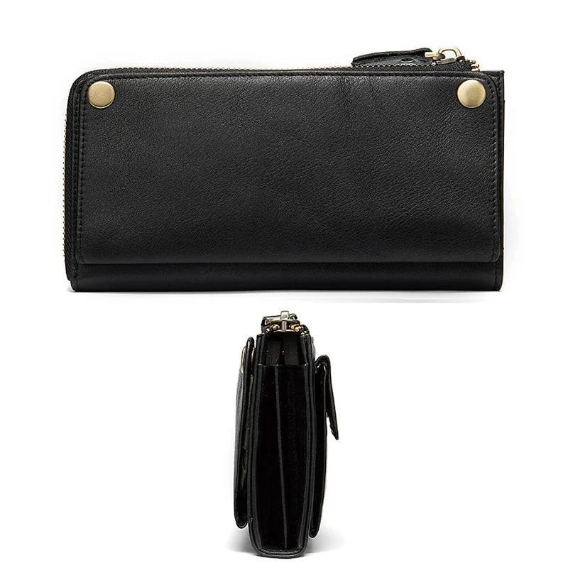 Casual Style Card Slot Currency Pocket Magnetic Closure Soft Leather Wallet