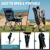 Portable Folding Camping Rocking Chair High Back Mesh Chair with Pillow, Cup Holder and Carry Bag for Lawn, Patio, Garden, Outdoor
