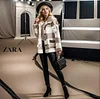  Zara&reg;Ženski pla&scaron;č z dolgimi rokavi, karo žepi, ohlapnim vzorcem in zapenjanjem na gumbe