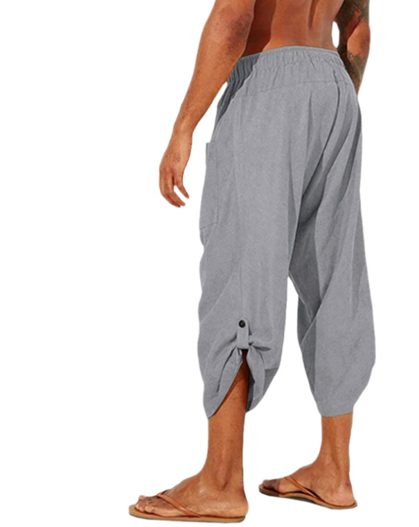 Men's Linen Shorts Beach Shorts Capri Pants