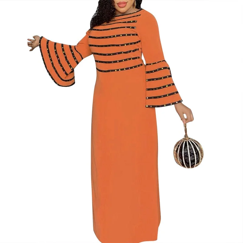 Women Summer Sundress 2022 VONDA Vintage Printed Party Long Maxi Dresses Casual Long Flare Sleeve Vestido Robe Femme Femininas