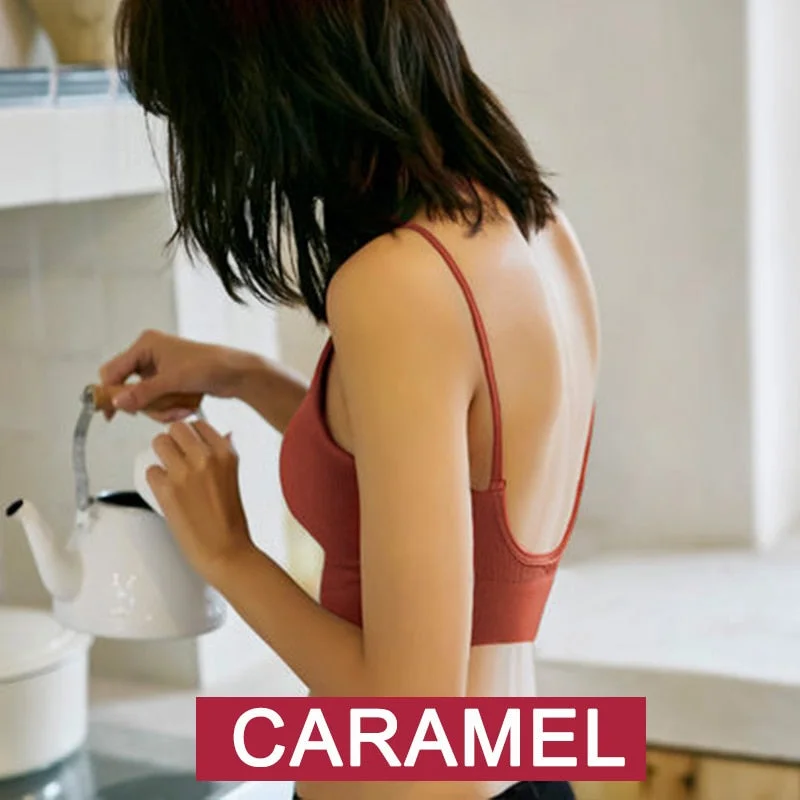 Sexy Bras for Women Backless Tops Seamless Bra U Type Invisible Bra Push Up Bralette Brassiere Female Tank Top 6 Colors Lingerie