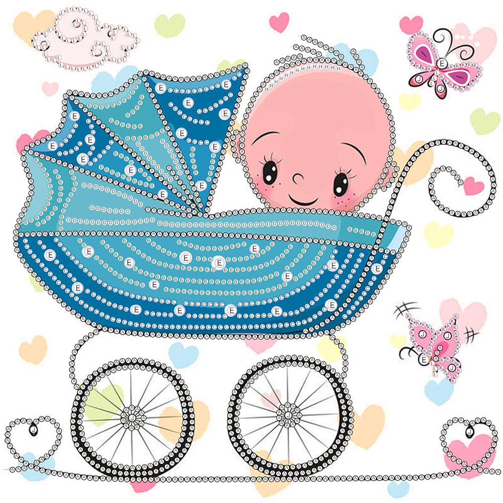 Bebe 30 30cm Toile Peinture Partielle De Diamant De Forme Speciale