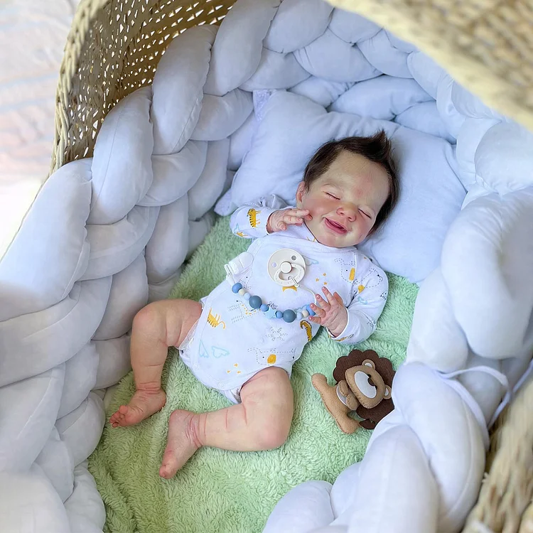 20" Reborn Smile Sleeping Newborn Girl Soft Silicone Vinyl Baby Doll Named Jackie with Heartbeat💖 & Sound🔊 Rebornartdoll® RSAW-Rebornartdoll®
