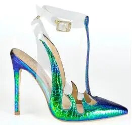 TAAFO Shoes Women Sandals PVC Sandals Transparent Shoes Slingback in Women's Pumps High Heel Pointed Toe Shoes