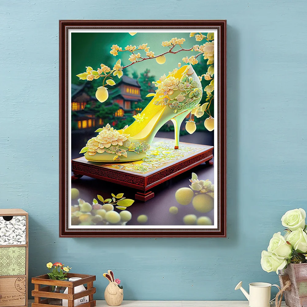 Full Round Diamond Painting 30*40cm - Dreamy Retro High Heels