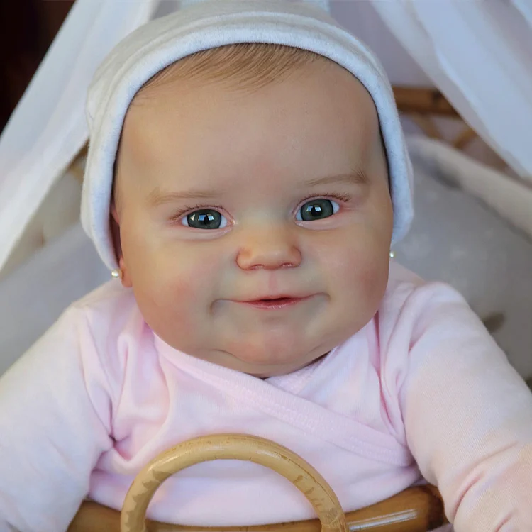  [Heartbeat💖 & Sound🔊] 20'' Eyes Opend Reborn Baby Doll Realistic Toddlers Girl Rikaie with Brown Hair, Play with Children - Reborndollsshop®-Reborndollsshop®