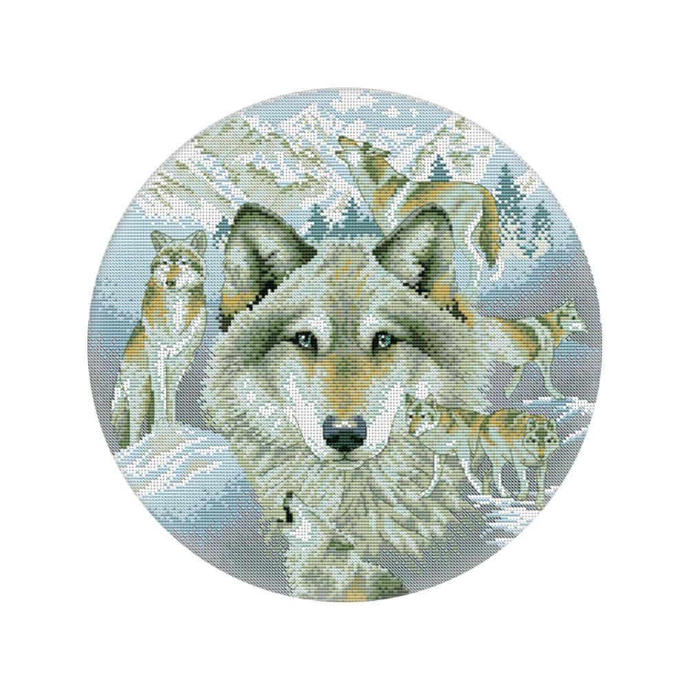 

Wolf Soul - 11CT Stamped Cross Stitch - 47*47cm, 501 Original