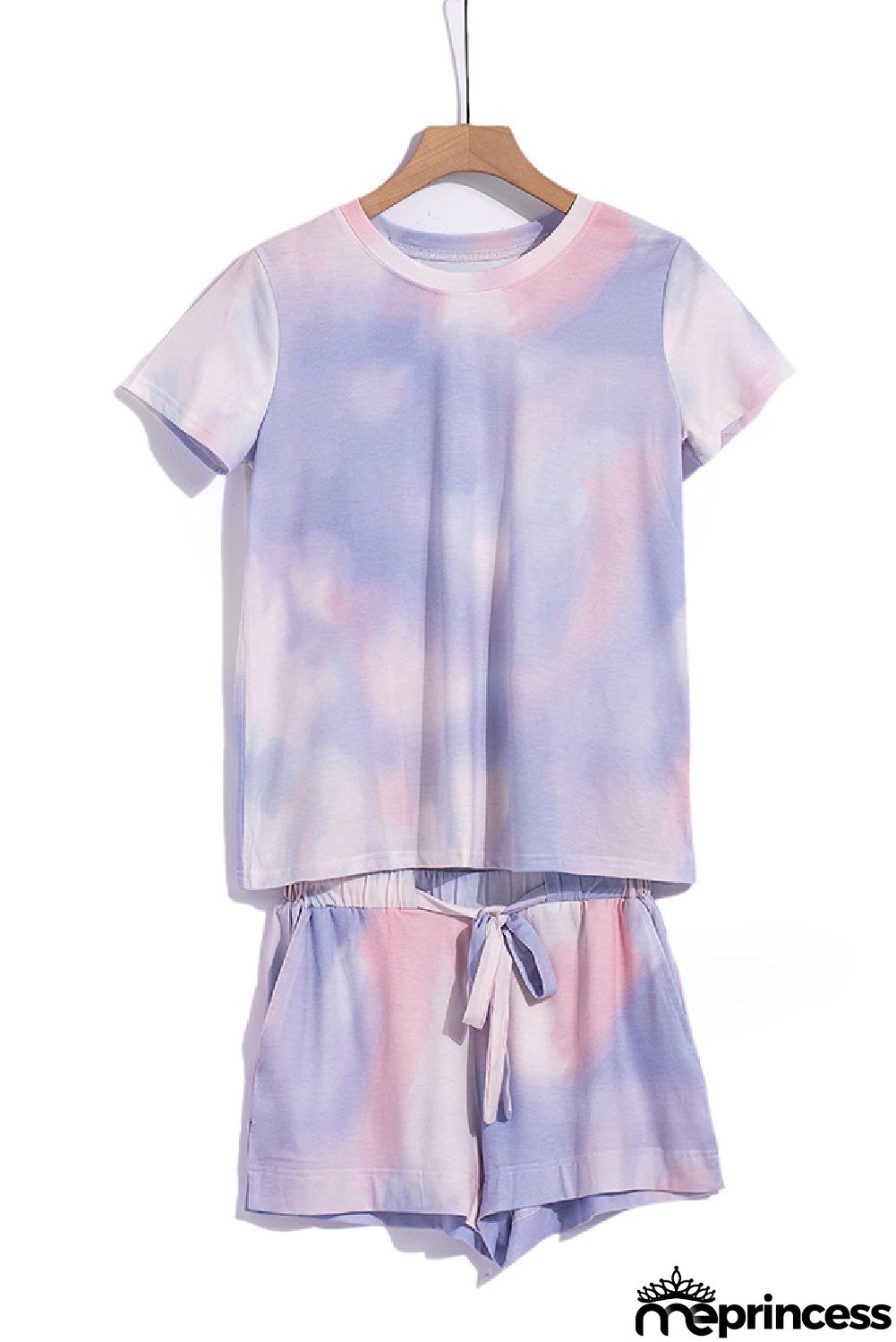 Pink Purple Tie Dye Short Lounge Set