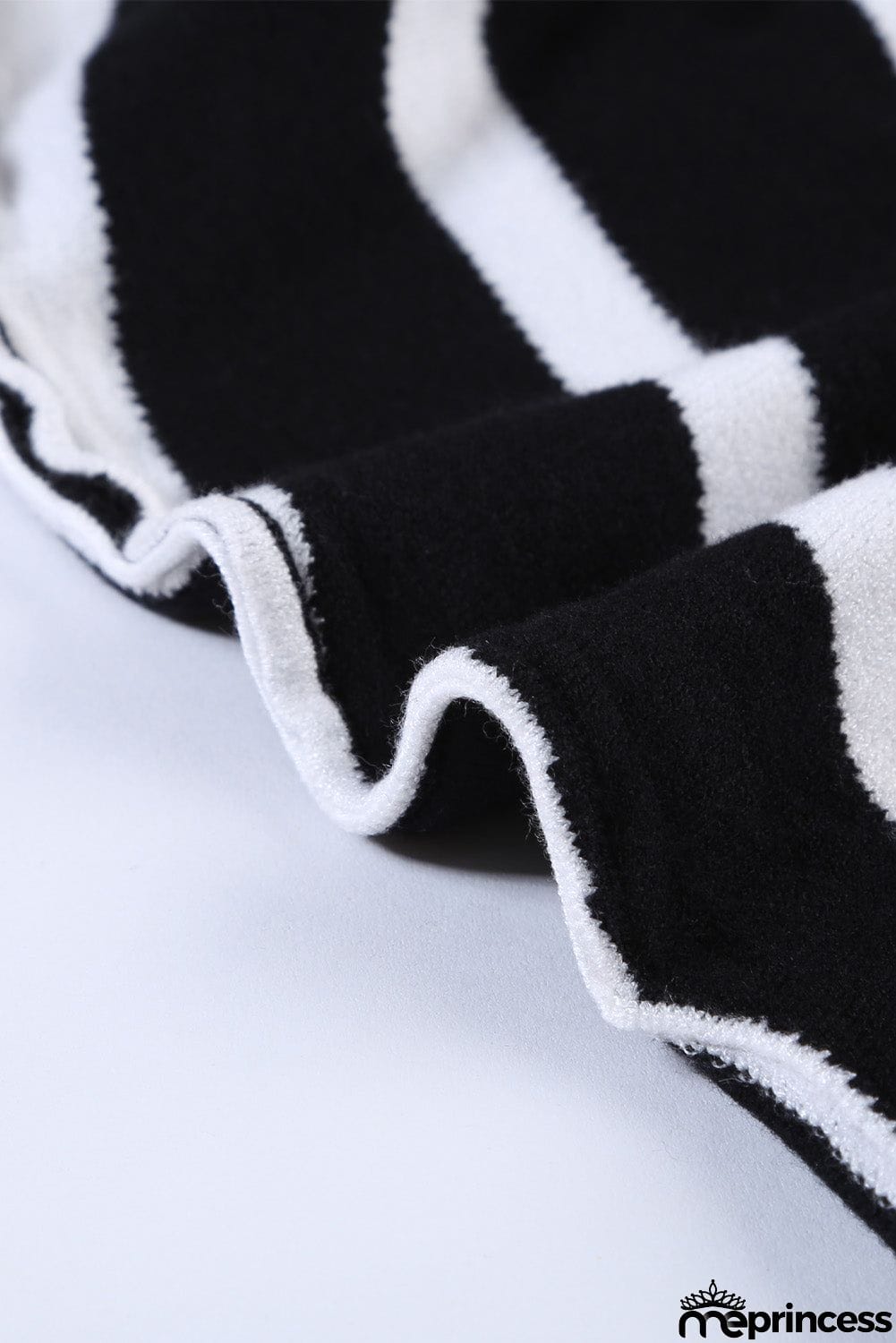 Khaki V Neck Popper Cuff Striped Casual Sweater