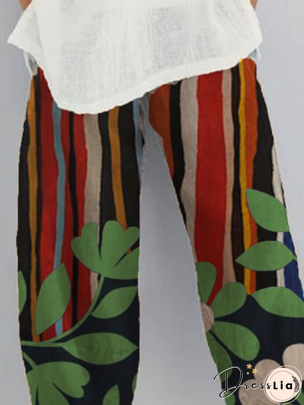 Multicolor Printed Simple Pants