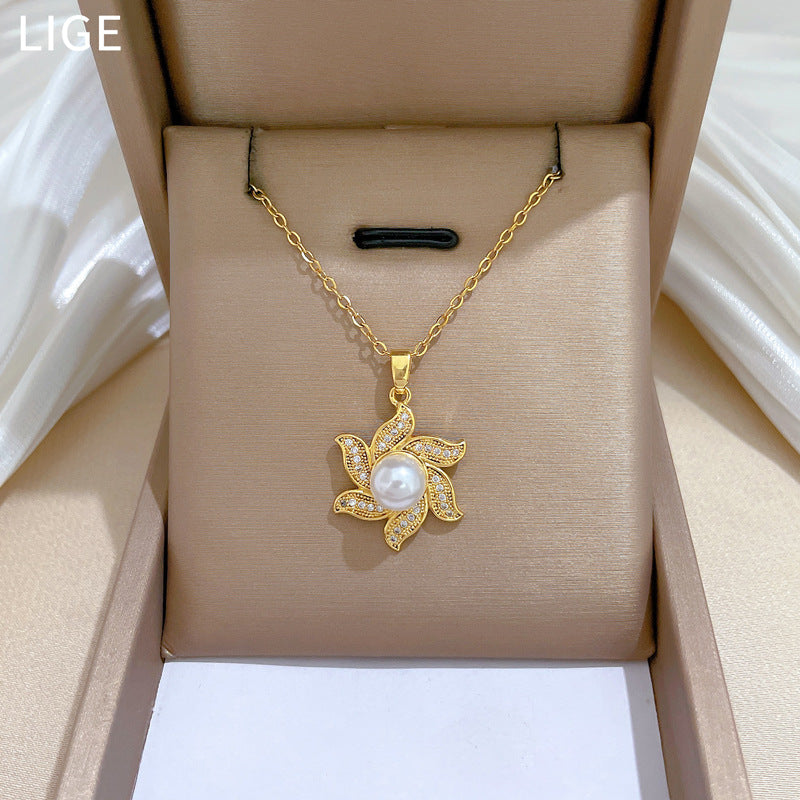 Korean Cosmos Geometric Titanium Steel Electroplating Earrings